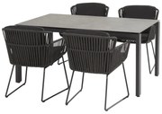 Taste by 4 Seasons Vitali dining set met Goa HPL tafel 160 cm dark grey  Tuinset    antraciet weerbestendig