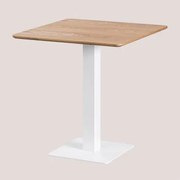 Vierkante Barkruktafel Van Esdoornfineer Espresso ↔︎ 70 Cm & Wit - Sklum