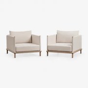 Set Van 2 Tuinstoelen Van Acaciahout Olivia Lichte Acaciekleur - Sklum