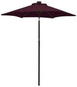 vidaXL Parasol met LED-verlichting 200x211 cm aluminium bordeauxrood