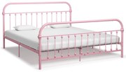 vidaXL Bedframe metaal roze 180x200 cm