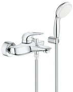 GROHE Eurostyle New badkraan met omstel met koppelingen met douchegarnituur m. open greep chroom/wit 3359230A