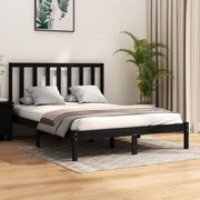 vidaXL Bedframe massief grenenhout zwart 120x190 cm 4FT Small Double