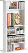 VEVOR Media-opbergkast, 5-laags dvd-rek voor maximaal 240 cd's, verstelbare cd-planken, beschermt en organiseert muziek-, film-, videogame- of memorabiliacollecties, wit