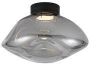 Design plafondlamp zwart met smoke glas - Gemma