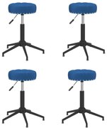 vidaXL Eetkamerstoelen draaibaar 4 st fluweel blauw