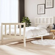 vidaXL Bedframe massief hout wit 90x200 cm