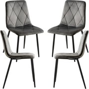 Set 4 Lyke Fluwelen Stoelen
