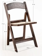 Pak 4 opvouwbare Gala stoelen met kussen met houteffect