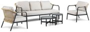 Stoel en Bank Loungeset 5 personen Aluminium/wicker Zwart Hartman Nice/Terraturn