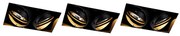 Set van 3 inbouwspots zwart GU10 AR111 trimless 2-lichts - Oneon