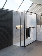 Riho Lucid GD402 douchewand met zijwand 90x200cm matzwart