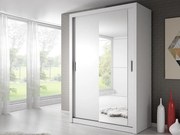 Kledingkast Fresno 103, Wit, 215x150x60cm, 141 kg, Kledingkast deuren: Schuivend, Aantal planken: 5, Aantal planken: 5