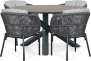 Tuinset 4 personen 125 cm Rope Grijs Lifestyle Garden Furniture Monaco/Ancona