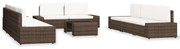 vidaXL 10-delige Loungeset poly rattan bruin