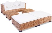 vidaXL Loungeset natuurlijk rattan 16-delig