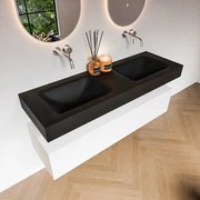 Zaro Alan badmeubel 140cm talc 1 lade met vrijhangende wastafel cloud dubbel zonder kraangat urban