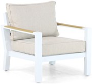 Tuinstoel Aluminium/Polywood (teakfinish) Wit Lifestyle Garden Furniture Bilbao