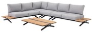 Bella Donna platform hoek loungeset 5 delig aluminium antraciet teak