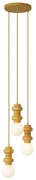Retro hanglamp okergeel met mat glas 3-lichts - Fedde