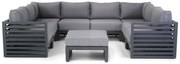 U-Vorm Loungeset 8 personen Aluminium Grijs  Santika Furniture Santika Jaya