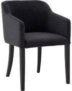 Goossens Eetkamerstoel Peda antraciet velvet stof met armleuning, elegant chic