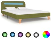 vidaXL Bedframe met LED stof groen 140x200 cm