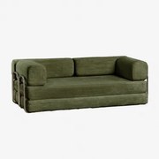 2-zits Slaapbank Van Vacuüm Verpakt Corduroy Igone Corduroy Leger Groen - Sklum