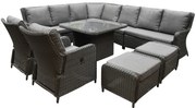 Bilbao premium dining loungeset 9 delig antraciet wicker