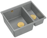granieten spoelbak Logan 150 Grey Metallic