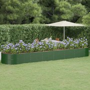 vidaXL Plantenbak 584x140x68 cm gepoedercoat staal groen