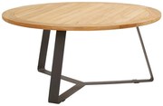 Tuintafel rond  160 cm Aluminium Grijs   Basso teak