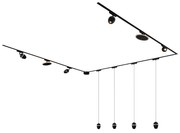 Railsysteem met 10 lampen zwart 1-fase - Magnetic Eggy Puk