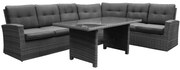 Houston XL hoek dining loungeset 5 delig antraciet rechts