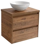 Sanicare Avenza badmeubel 65cm arrano oak met ronde witte waskom