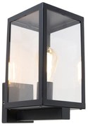 Smart buiten wandlamp zwart met glas 30 cm incl. Wifi ST64 - Rotterdam