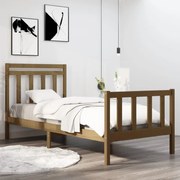 vidaXL Bedframe massief hout honingbruin 75x190 cm 2FT6 Small Single