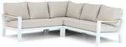 Hoek loungeset 5 personen Aluminium/Polywood (teakfinish) Wit  Lifestyle Garden Furniture Bilbao