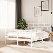 vidaXL Bedframe massief grenenhout wit 140x200 cm