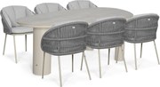 Tuinset 6 personen 240 cm Rope Zand/Beige Santika Furniture Santika