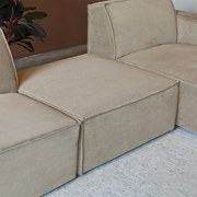 Hocker Beige Ribstof