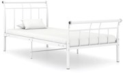 vidaXL Bedframe metaal wit 90x200 cm