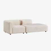 Fogler 2-delige Modulaire Hoekbank Met Chaise Longue Rechts Corduroy Beige – Linnen - Sklum