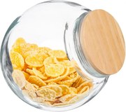 Secret de Gourmet glazen snoeppot met houten deksel - 2 liter - Voorraadpot