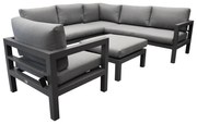 Sunshine hoek loungeset 5 delig aluminium antraciet