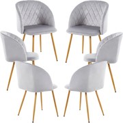 Set 6 Velt Fluwelen Stoelen