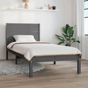 vidaXL Bedframe massief hout grijs 90x190 cm 3FT Single