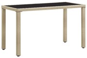 vidaXL Tuintafel 123x60x74 cm poly rattan beige