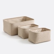 Set van 3 manden van reliëfstof, ITANG