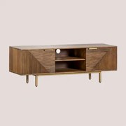Mangohouten Tv-meubel Baty Donker Handvat Hout & ↔︎ 150 Cm - Sklum
